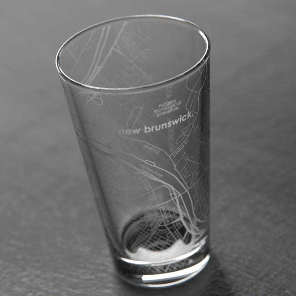 New Brunswick, NJ Map Pint Glass