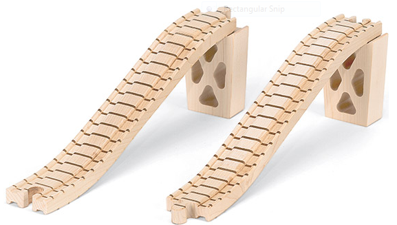 Wooden Train Track Bridge 4 piece Set