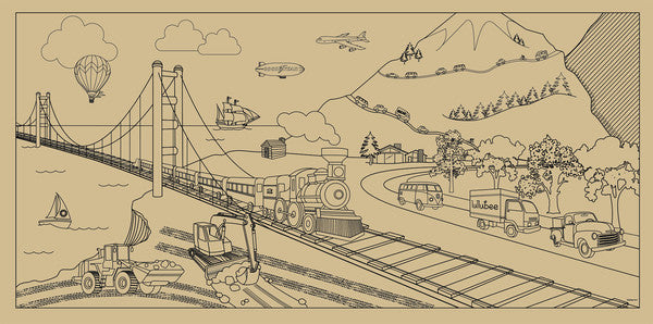 Giant Coloring Mural - Through the Moongate and Over the Moon Toys