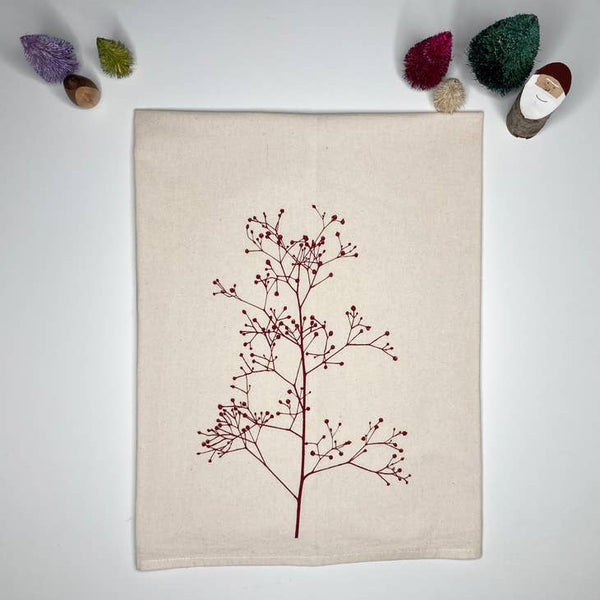 Sprouted Designs Winter Holiday Flour Sack Dish Towel
