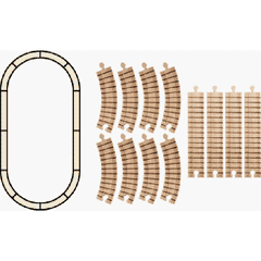 Wooden Oval Train Track Set - Through the Moongate and Over the Moon Toys