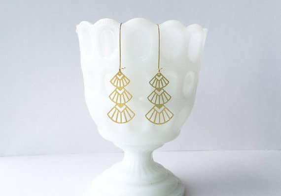 Art Deco Triangles Earrings