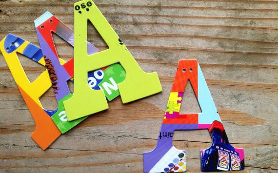 Upcycled Board Book Letters