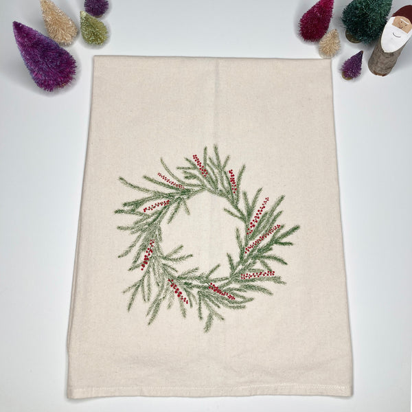 Sprouted Designs Winter Holiday Flour Sack Dish Towel