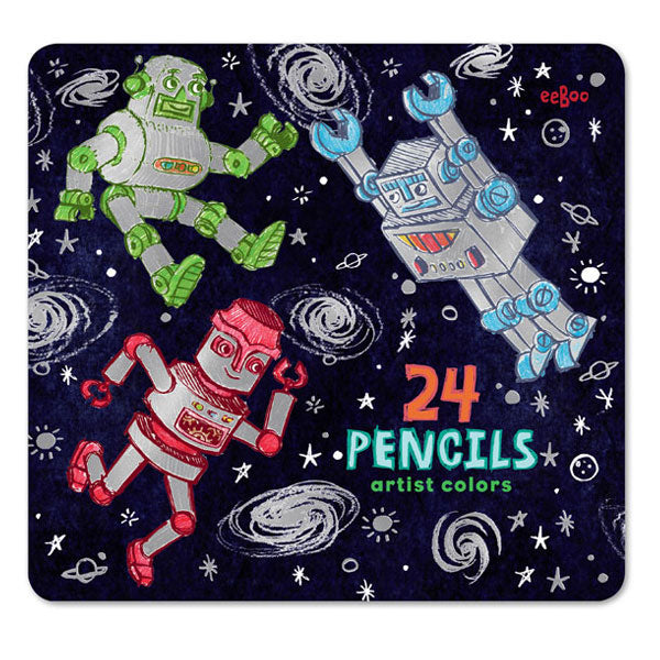 24 Colored Pencils in tin case